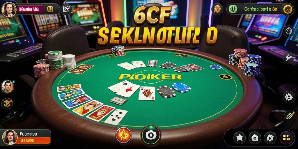 Tampilan gameplay menegangkan poker di 6CF.