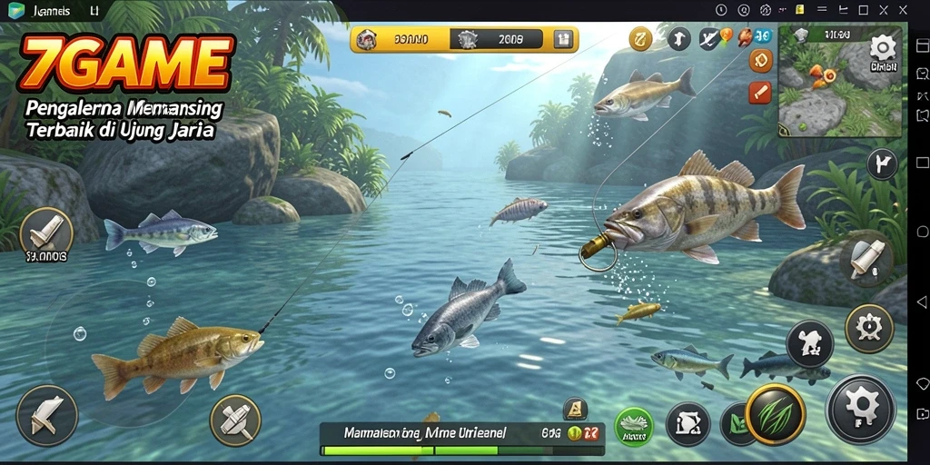 Tampilan screenshot dari gameplay memancing yang seru dan menarik