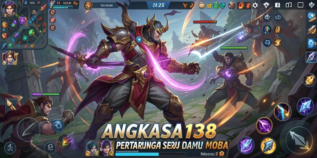 Tampilan gameplay seru dan strategi dalam aksi MOBA.