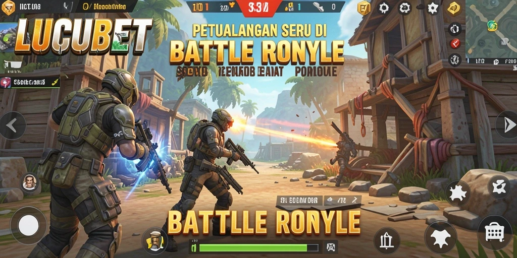 Tangkapan layar LUCUBET menampilkan aksi seru dalam gameplay Battle Royale.