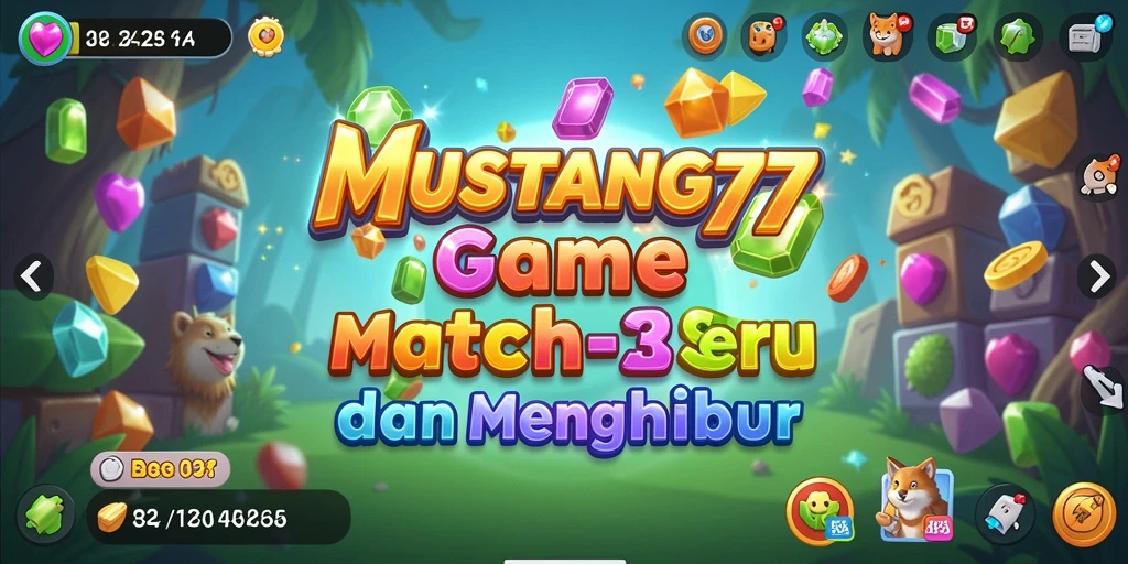 Gameplay seru di MUSTANG77 dengan tantangan match-3 yang mengasyikkan.