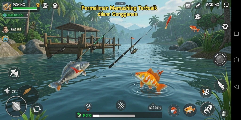 Tangkapan ikan besar dalam permainan PGKING dengan grafis menakjubkan.