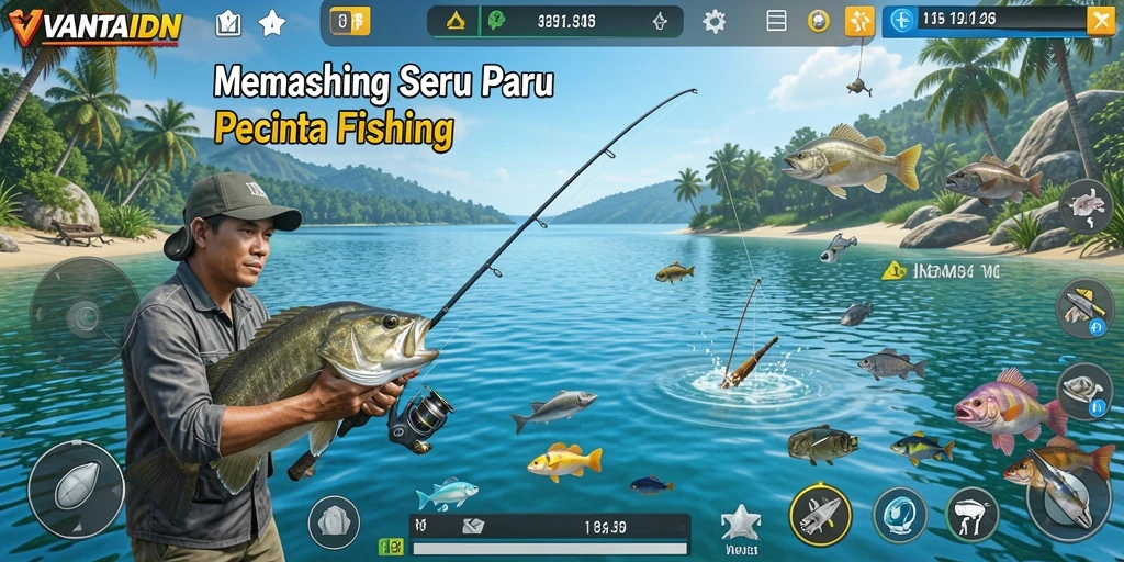 Tampilan menarik dari gameplay VANTAIDN di dunia memancing.